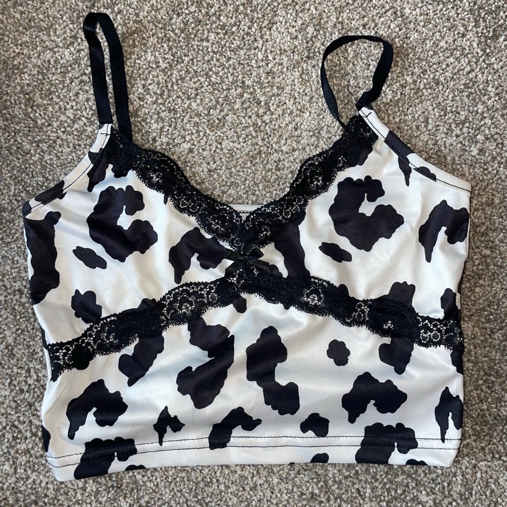 Shein cow print tank top